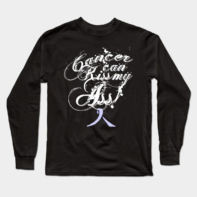 Cancer Can Kiss My Ass! All Cancers (Lavender Ribbon) Long Sleeve T-Shirt by Adam Ahl